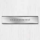 Create Your Own Elegant Modern Custom Text Silver  Deurbordje (Voorkant)