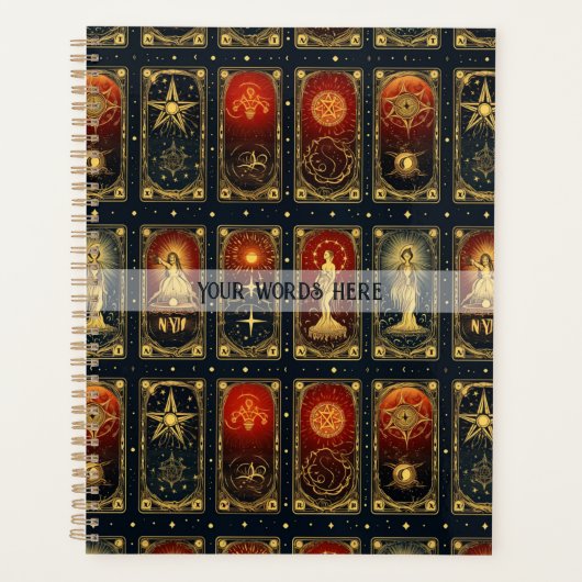 Create Your Own Elegant Red Gold Blue Tarot Planner (Voorkant)