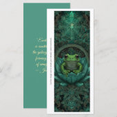 Create Your Own Emerald Green Frog Bookmark Card (Voorkant / Achterkant)