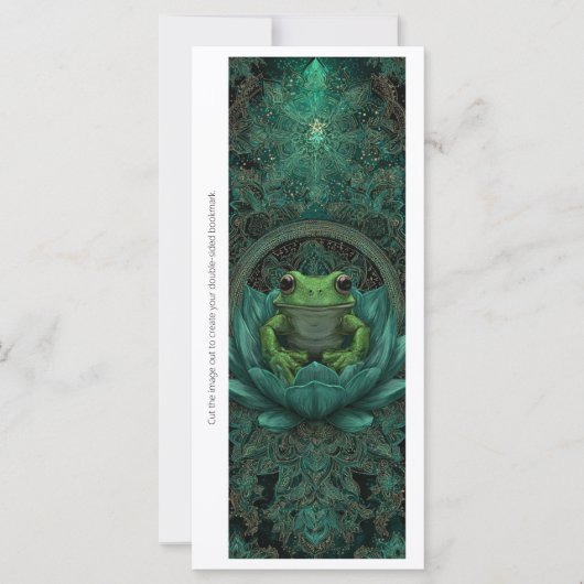 Create Your Own Emerald Green Frog Bookmark Card (Voorkant)