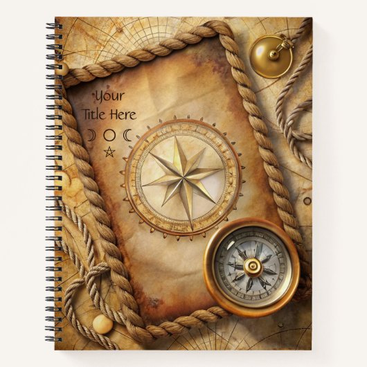 Create Your Own Explorer Compass Rose Map Notitieboek (Voorkant)
