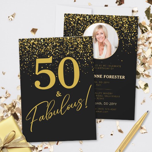 Create Your Own Fabulous Birthday Photo Invitation Kaart