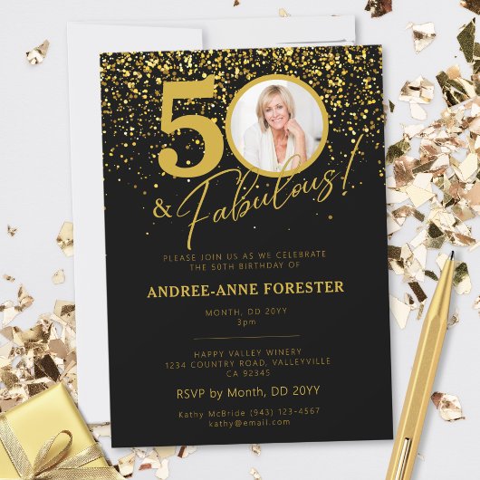 Create Your Own Fabulous Birthday Photo Invitation Kaart