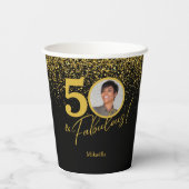 Create Your Own Fabulous Birthday Photo Papieren Bekers (Achterkant)