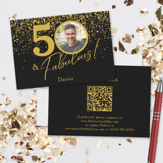 Create Your Own Fabulous Birthday Photo QR Code RSVP Kaartje