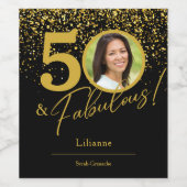 Create Your Own Fabulous Birthday Photo Wijn Etiket (Enkel label)