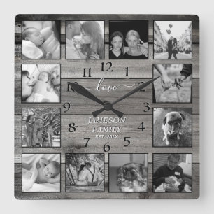 Create Your Own Family Keepsake Square Wall Clock Vierkante Klok