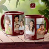 Create Your Own Family Name 3 Photo Collage Maroon Mok