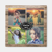 Create your own family photo collage monogram name magneet (Voorkant)