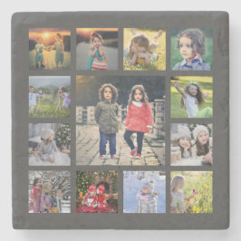 Create your own family photo collage stenen onderzetter