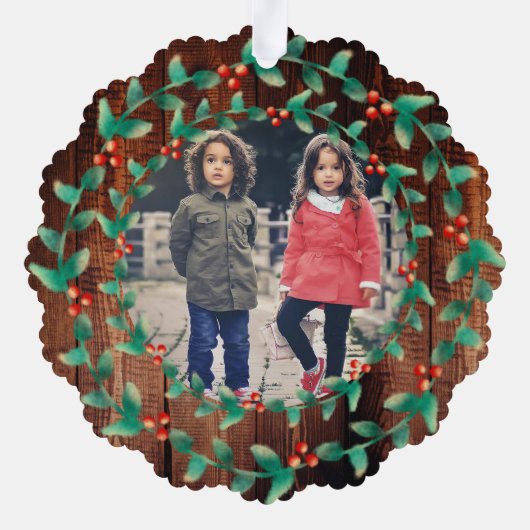 Create your own family photo personal Christmas Ornament Kaart (Achterkant)