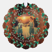 Create your own family photo personal Christmas Ornament Kaart (Voorkant)