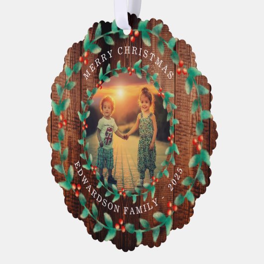 Create your own family photo personal Christmas Ornament Kaart (Links)