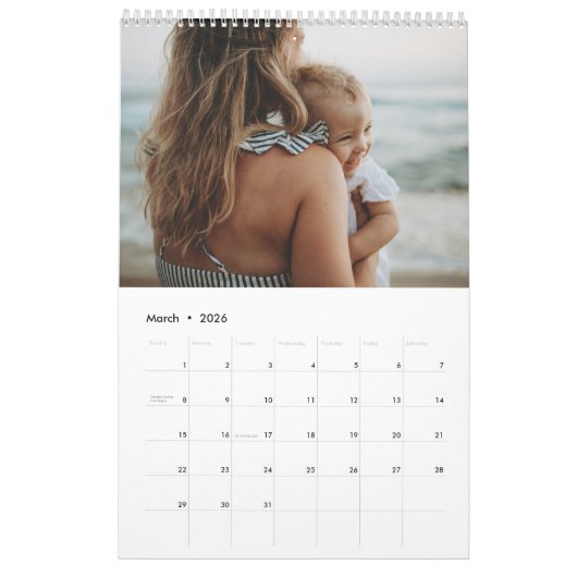 Create Your Own Family Photo Simple Modern 2026 Kalender (Mar 2026)