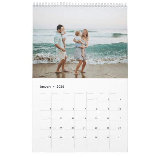 Create Your Own Family Photo Simple Modern 2026 Kalender (Jan 2026)