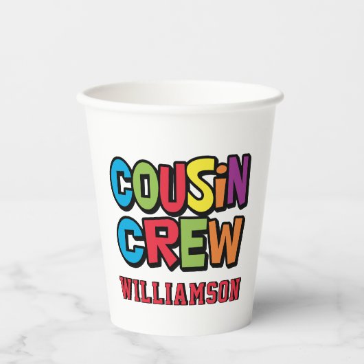 Create Your Own Family Reunion Cousin Crew Papieren Bekers (Voorkant)