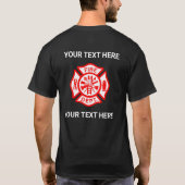Create Your Own Fire Department Logo  T-shirt (Achterkant)