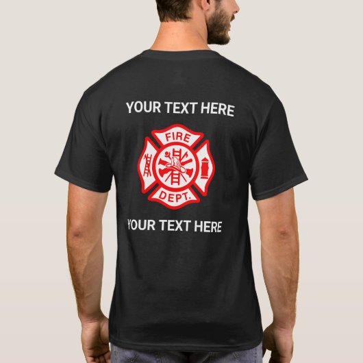 Create Your Own Fire Department Logo  T-shirt (Achterkant)