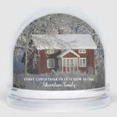 Create your own first christmas in new home family sneeuwbol (Voorkant)