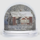 Create your own first christmas in new home family sneeuwbol (Achterkant)