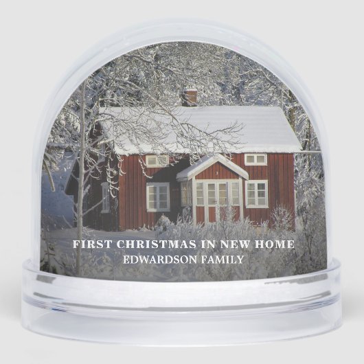 Create your own first christmas in our new home sneeuwbol (Voorkant)