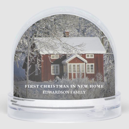 Create your own first christmas in our new home sneeuwbol (Achterkant)