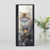 Create Your Own Floral Bengal Kitten Bookmark Card (Staand voorkant)