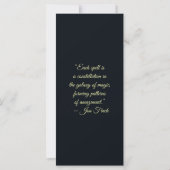Create Your Own Floral Blue Elephant Bookmark Card (Achterkant)