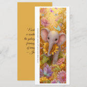 Create Your Own Floral Elephant Bookmark Card (Voorkant / Achterkant)