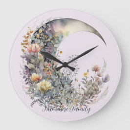 Create Your Own Floral Iridescent Crescent Moon Grote Klok