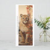 Create Your Own Floral Mountain Lion Bookmark Card (Staand voorkant)
