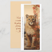 Create Your Own Floral Mountain Lion Bookmark Card (Voorkant / Achterkant)