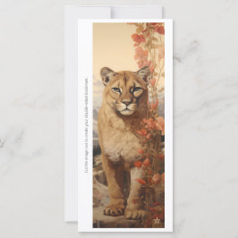 Create Your Own Floral Mountain Lion Bookmark Card