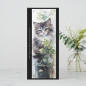 Create Your Own Fluffy Kitten Vine Bookmark Card (Staand voorkant)