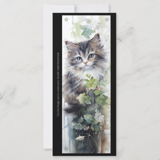 Create Your Own Fluffy Kitten Vine Bookmark Card (Voorkant)
