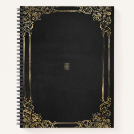 Create Your Own Gilded Black Notebook Notitieboek