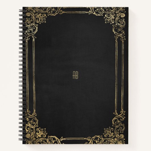 Create Your Own Gilded Black Notebook Notitieboek (Voorkant)
