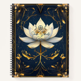Create Your Own Gilded Blue White Lotus Notitieboek