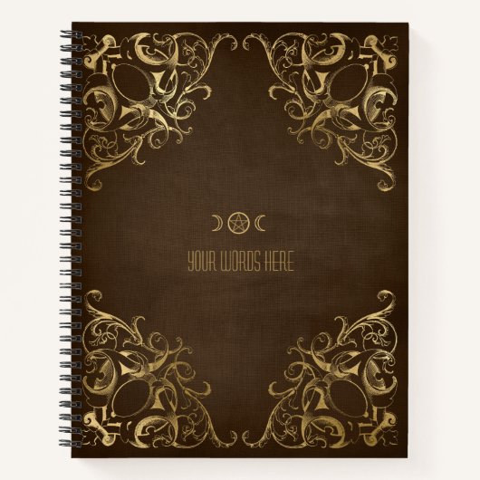 Create Your Own Gilded Corners Chocolate Brown Notitieboek (Voorkant)