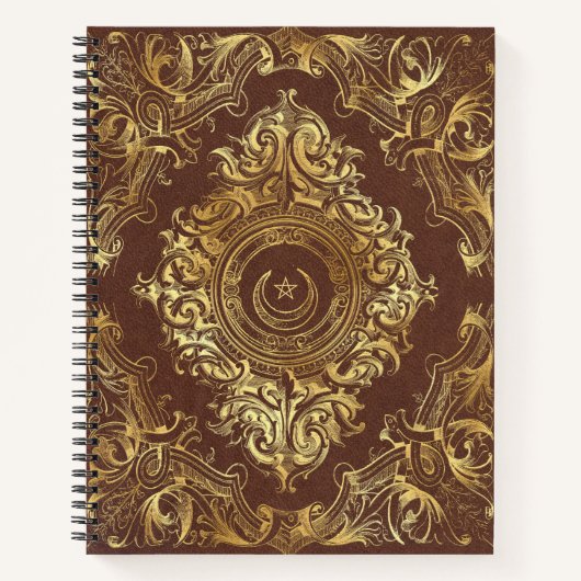 Create Your Own Gilded Crescent Brown Notitieboek (Voorkant)
