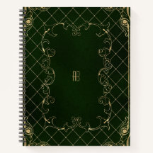 Create Your Own Gilded Dark Forest Green Notebook