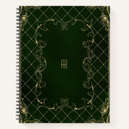 Create Your Own Gilded Dark Forest Green Notebook Notitieboek