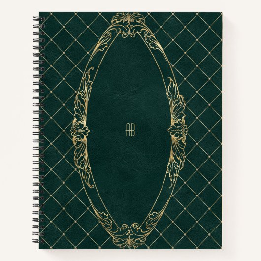 Create Your Own Gilded Dark Green Notebook Notitieboek (Voorkant)