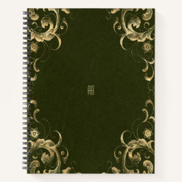 Create Your Own Gilded Dark Olive Green Notebook Notitieboek