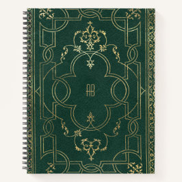 Create Your Own Gilded Dark Pine Green Notebook Notitieboek