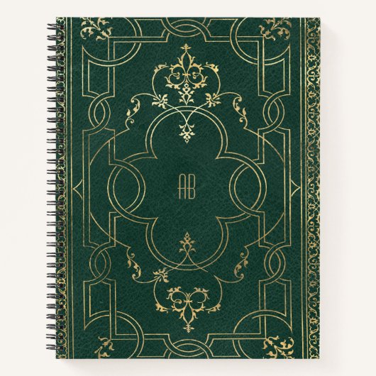 Create Your Own Gilded Dark Pine Green Notebook Notitieboek (Voorkant)