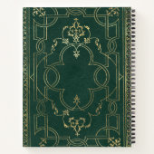 Create Your Own Gilded Dark Pine Green Notebook Notitieboek (Achterkant)