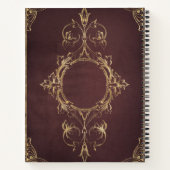 Create Your Own Gilded Deep Maroon Notebook Notitieboek (Achterkant)