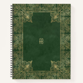 Create Your Own Gilded Emerald Green Notebook Notitieboek