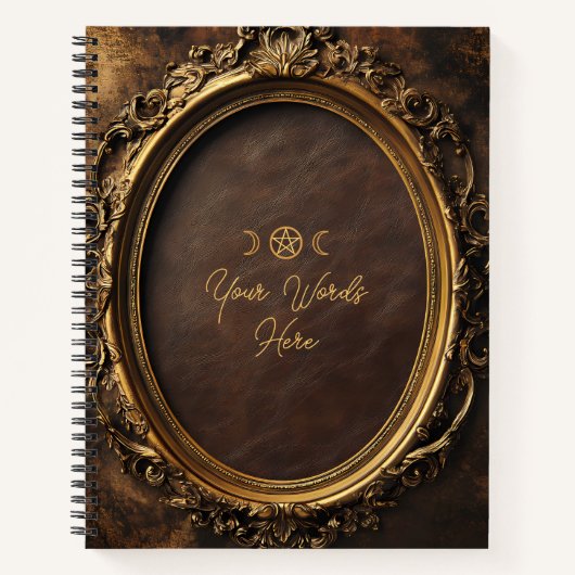 Create Your Own Gilded Faux Brown Leather Notitieboek (Voorkant)